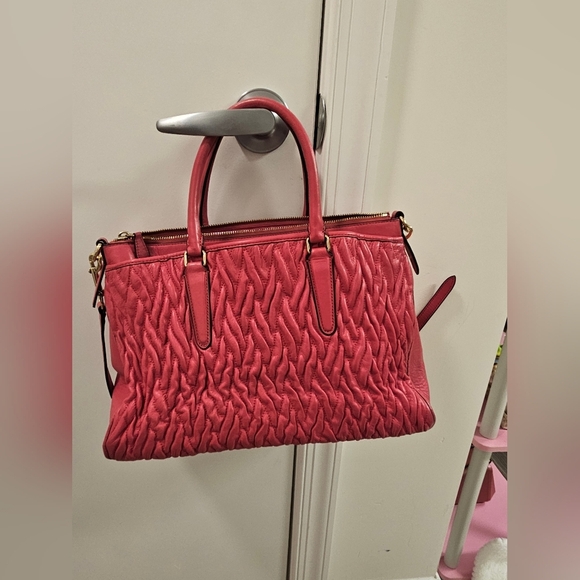 Coach Twisted Gathered Leather Morgan  Bag Satchel Bag - Picture 6 of 12